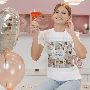 Collage Photo Grey We Love You Grandma Best Gift  T-Shirt