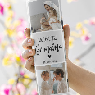 Collage Photo Grey We Love You Grandma Best Gift Thermal Tumbler