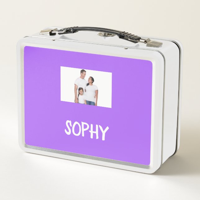 COLLAGE photo Lunchbox fuchia purple To Customise (Back)