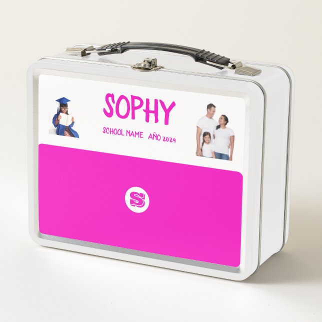 COLLAGE photo Lunchbox fuchia To Customise (Front)