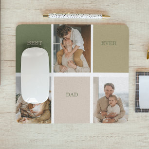 Collage Photo Modern Best Dad Ever Gift Mouse Mat
