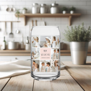 Collage Photo Mum We Love You Best Mother Gift Can Glass