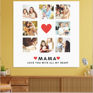Collage Photo Mum We Love You Best Mother Gift Canvas Print