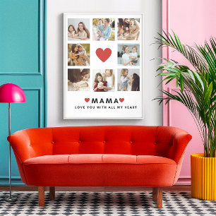 Collage Photo Mum We Love You Best Mother Gift Canvas Print
