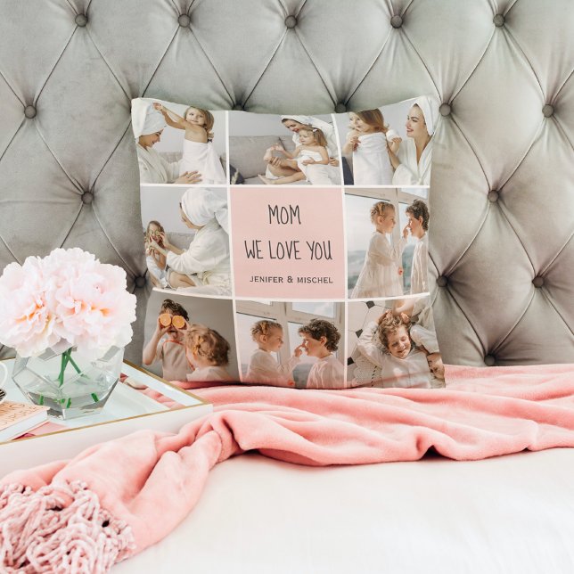 Collage Photo Mum We Love You Best Mother Gift Cushion (Creator Uploaded)