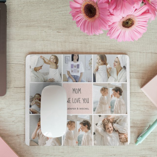 Collage Photo Mum We Love You Best Mother Gift Mouse Mat (Creator Uploaded)