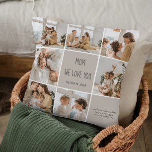 Collage Photo Mum We Love You – Personalised Cushion