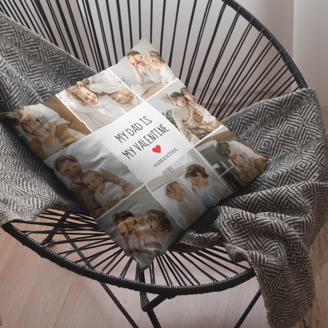 Collage Photo | My Dad Is My Valentine Gift Cushion (Creator Uploaded)