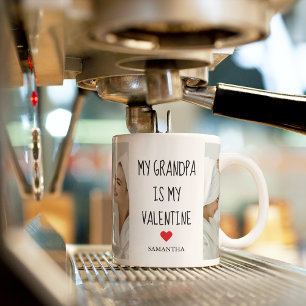 Collage Photo   My Grandpa Is My Valentine Gift  Coffee Mug