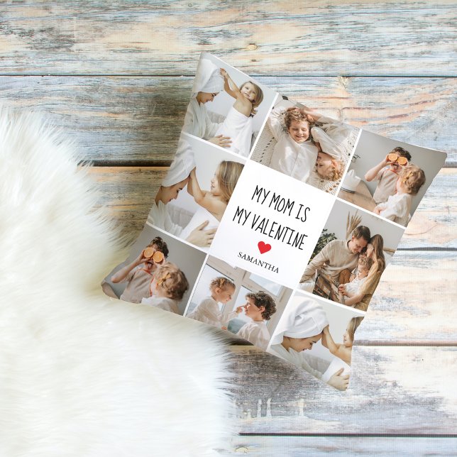 Collage Photo | My Mom Is My Valentine Gift Cushion (Creator Uploaded)