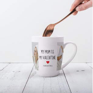 Collage Photo My Mum Is My Valentine Gift Latte Mug