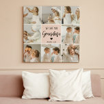 Collage Photo Pink We Love You Grandma Best Gift Canvas Print<br><div class="desc">"Collage Photo Pink We Love You Grandma Best Gift" could refer to a sentimental and personalised gift for a grandmother. This gift may include a collection of photos arranged in a collage format, set against a pink background to add a touch of warmth and femininity. The collage could be created...</div>