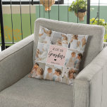 Collage Photo Pink We Love You Grandma Best Gift Cushion<br><div class="desc">"Collage Photo Pink We Love You Grandma Best Gift" could refer to a sentimental and personalised gift for a grandmother. This gift may include a collection of photos arranged in a collage format, set against a pink background to add a touch of warmth and femininity. The collage could be created...</div>