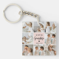 Collage Photo Pink We Love You Grandma Best Gift