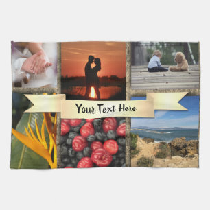 Collage Photo Print Personalised Tea Towel