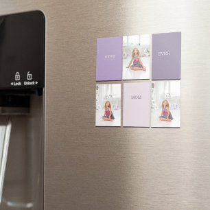 Collage Photo Purple Best Mum Ever Gift Magnet