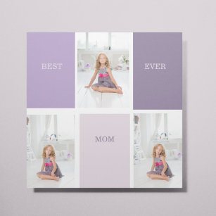 Collage Photo Purple Best Mum Ever Gift Poster