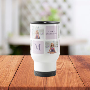 Collage Photo Purple Best Mum Ever Gift Travel Mug