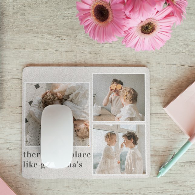 Collage Photo & Quote Best Grandma Gift Mouse Mat (Creator Uploaded)