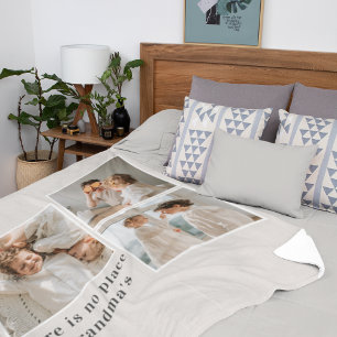Collage Photo & Quote Best Grandma Gift Sherpa Blanket