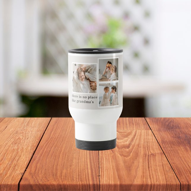 Collage Photo & Quote Best Grandma Gift Travel Mug (Creator Uploaded)