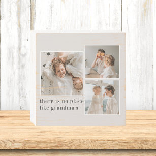 Collage Photo & Quote Best Grandma Gift Wooden Box Sign