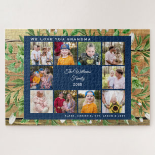 Collage Photo We Love You Grandma Foliage Jigsaw Puzzle