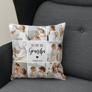 Collage Photo   We Love You Grandpa Gift  Cushion