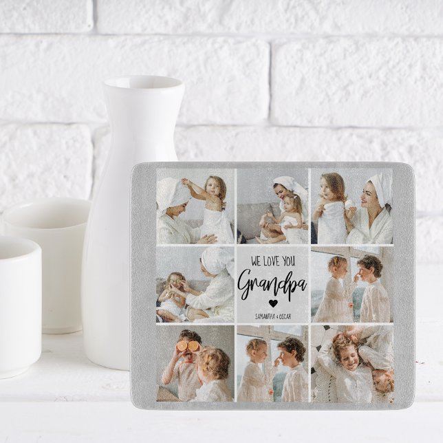 Collage Photo | We Love You Grandpa Gift  Cutting Board (Creator Uploaded)