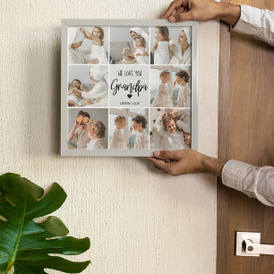 Collage Photo We Love You Grandpa Gift Poster