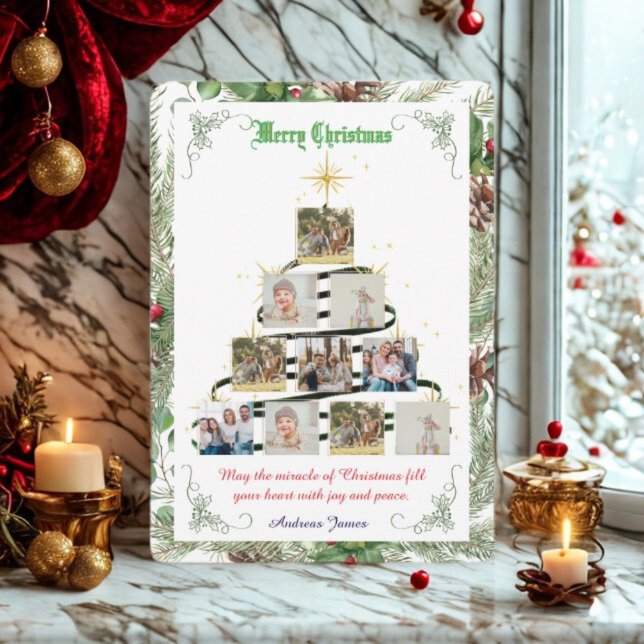 Collage Pine Needle Holiday Postcard (Creator Uploaded)