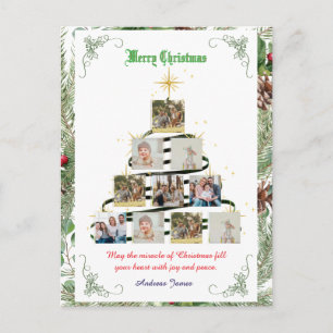 Collage Pine Needle Holiday Postcard