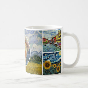 Collage Portrait – Van Gogh-style Pictorial Art Coffee Mug