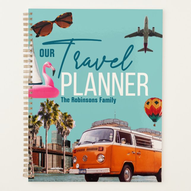 Collage Retro Chic custom Travel Planner (Front)