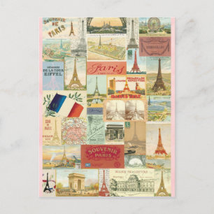 Collage souvenirs de Paris Postcard