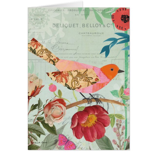 Collage-Style Songbird (Front)