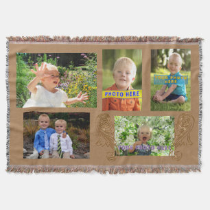 Collage Throw Blanket with YOUR 5 Photos