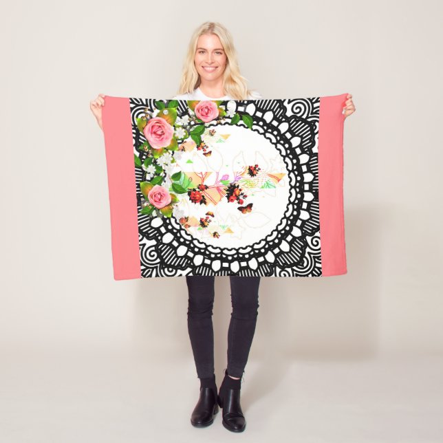 Collage vintage fleece blanket (In Situ)