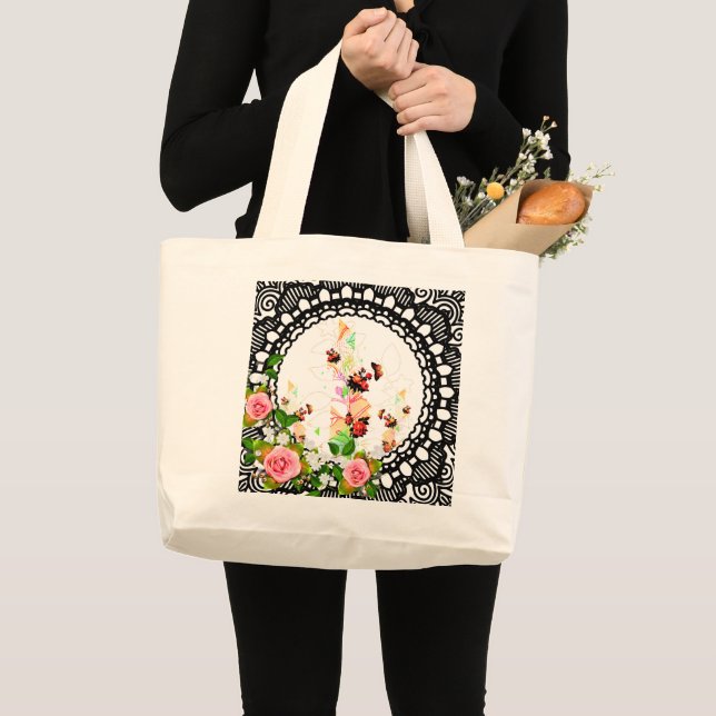 Collage vintage large tote bag (Front (Product))