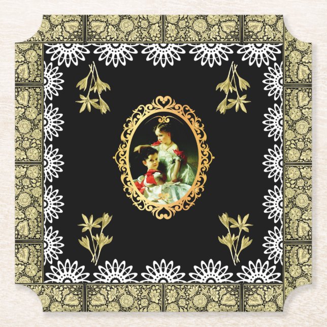 collage vintage paper coaster (Front)