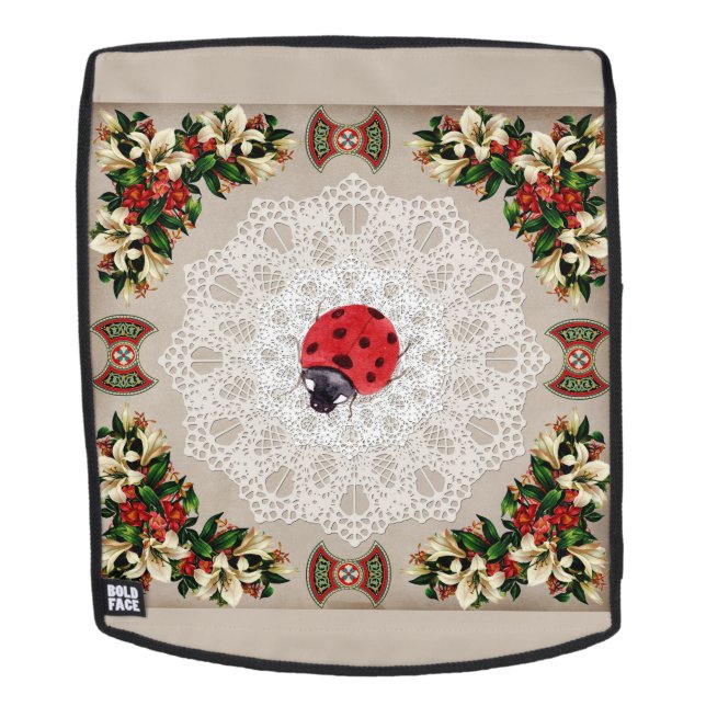 Collage vintage Retro with lace and flowers Backpack (Removable Face)