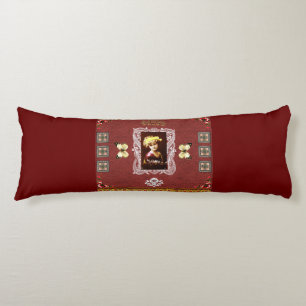 Collage vintage Retro with lace and flowers Body Cushion