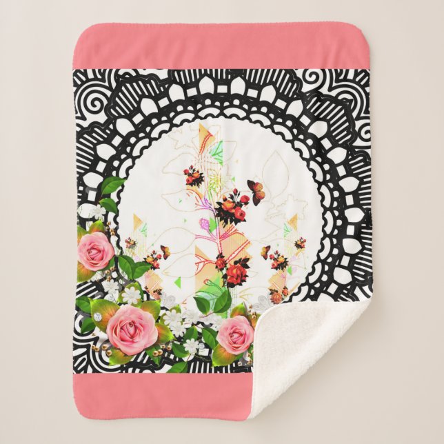 Collage vintage sherpa blanket (Front)