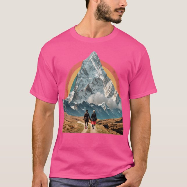Collage Wall Art 	 Design Couple In The Mountains  T-Shirt (Front)