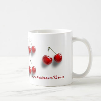 collage with cherries coffee mug