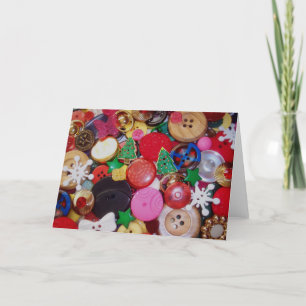 Collage with Christmas Tree Buttons Holiday Card