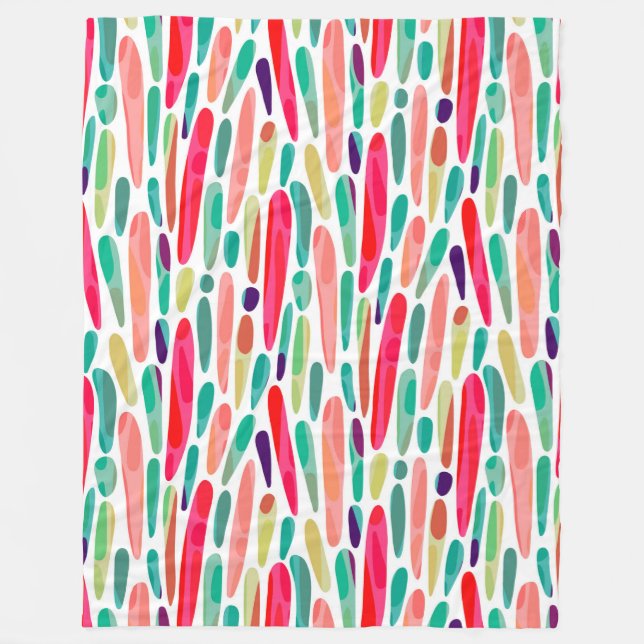 Collaged Colour Splash 150222 v2 Fleece Blanket (Front)