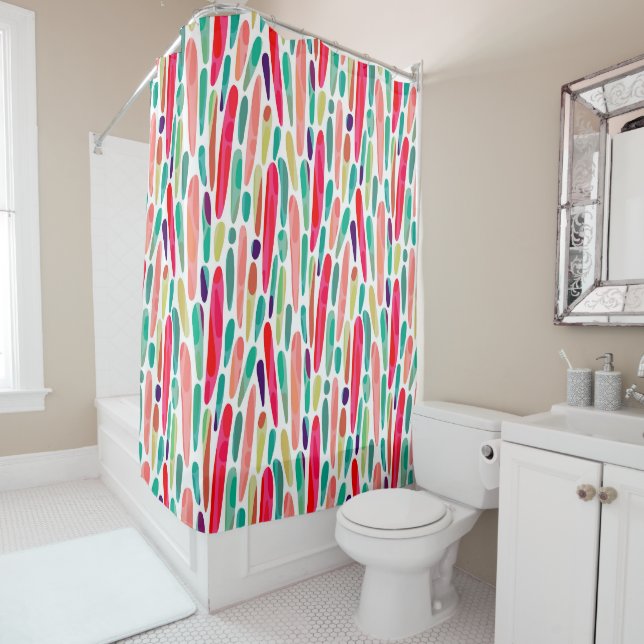 Collaged Colour Splash 150222 v2 Shower Curtain (In Situ)
