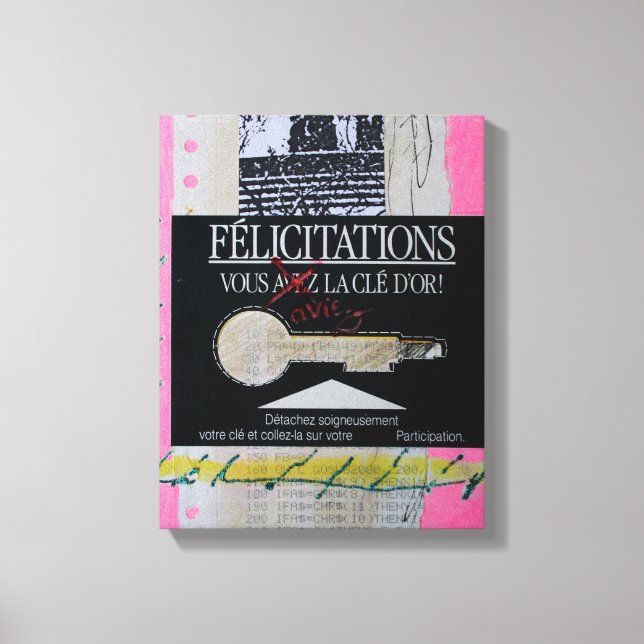 Collages Bruyants Artist's Book Congrats Key C Canvas Print (Front)