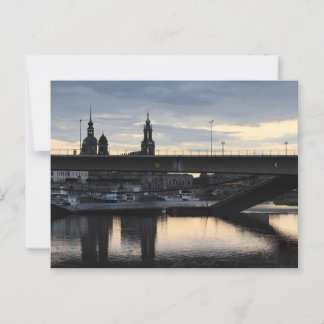 Collapsed Carola Bridge in Dresden Postcard